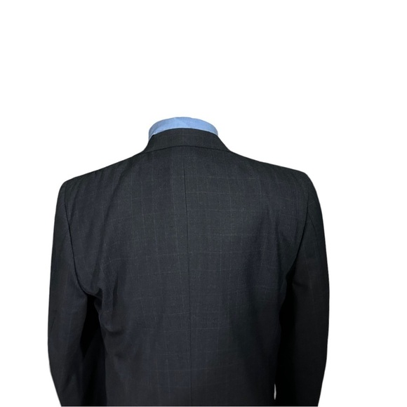 Kuppenheimer Made in USA Smoky Blue Plaid 100% Wool 2 Button Suit Jacket Sz 44L - Picture 6 of 15
